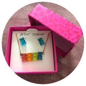 Betsey Johnson Gummy Bear Necklace and Earring Set